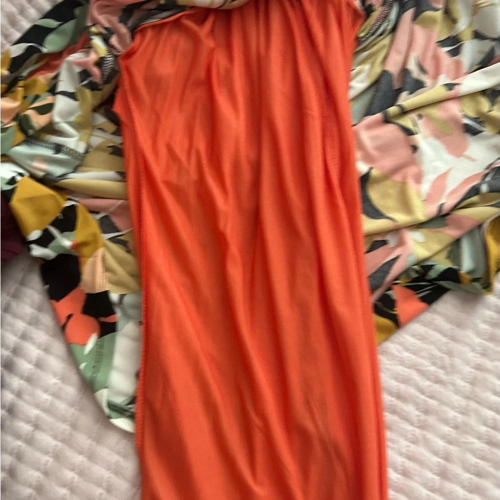 Anne Klein Multicolor Leaf Print Mini Swing Dress-A-Line. Size 10 - Picture 11 of 14